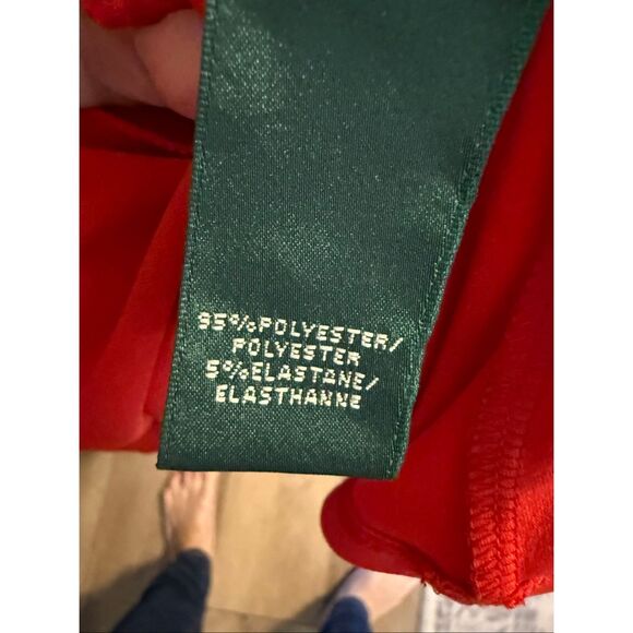 Ralph Lauren Size 6 Twist Front Maxi Dress Solid Red Gathered Draped Semi Formal - Picture 11 of 11